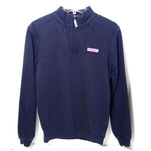 Vineyard Vines Martha's Vineyard Sweater Men XS Blue 1/4 Zip Preppy Outdoor Cozy